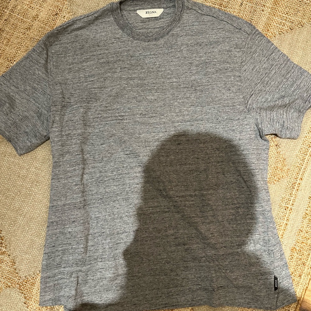Zegna Men’s Heather Gray T Shirt Size M